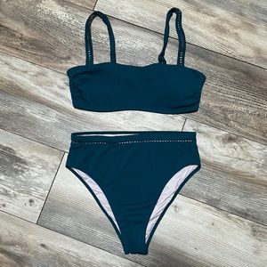 Target Bikini Set- High Waisted Blueish Emerald Green Color